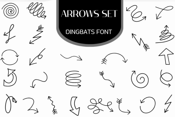 Arrows Set: Hand-Drawn Font for Dynamic Design