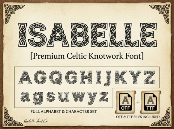 Isabelle: A Premium Celtic Knotwork Typeface