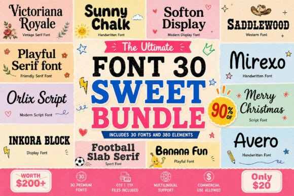 Sweet Mega Bundle: A Complete Font Collection for Designers